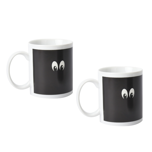 Mugs color change smiley face. Kids will love! Ceramic, set of 2. Hot Cocoa etc - Picture 1 of 6
